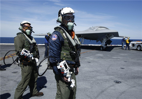 US Navy launches unmanned drone from carrier