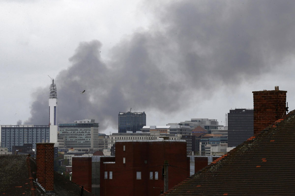 Lantern starts fire at British recycling plant