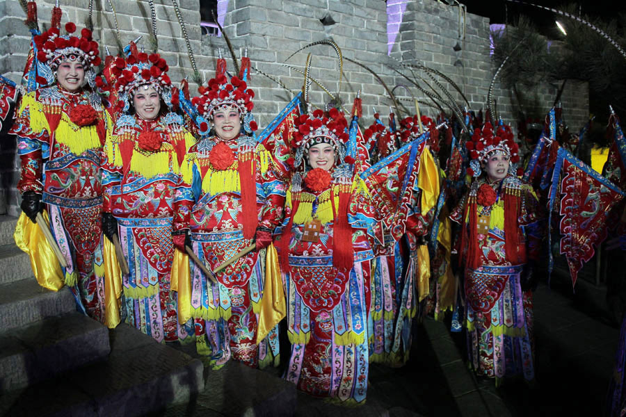 Revellers embrace the New Year at Great Wall