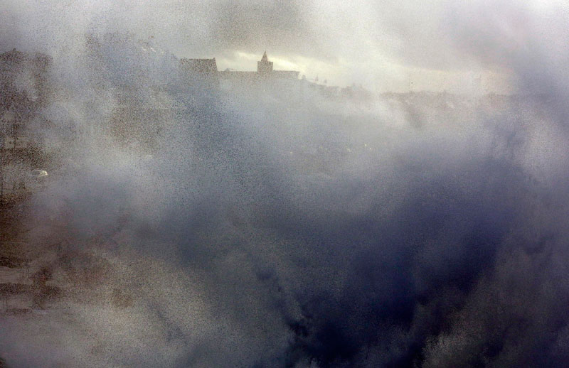 Waves hit Northern Ireland coastal areas