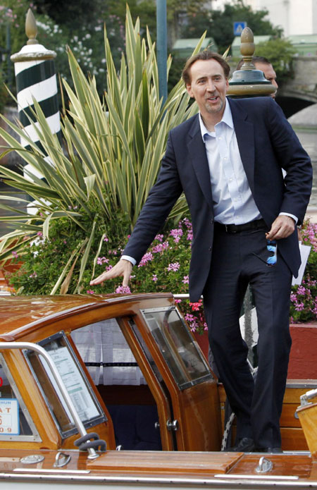 Nicolas Cage arrives at the Venice Film Festival