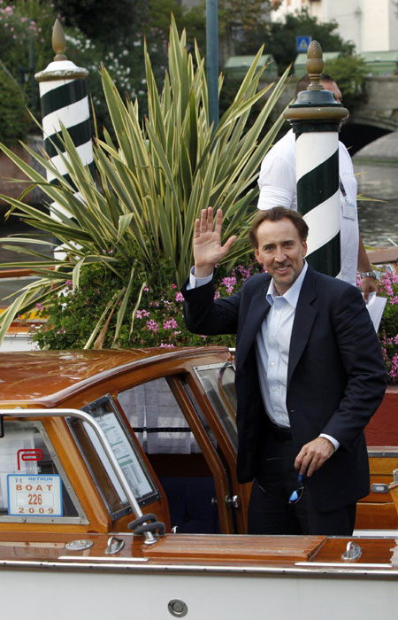 Nicolas Cage arrives at the Venice Film Festival