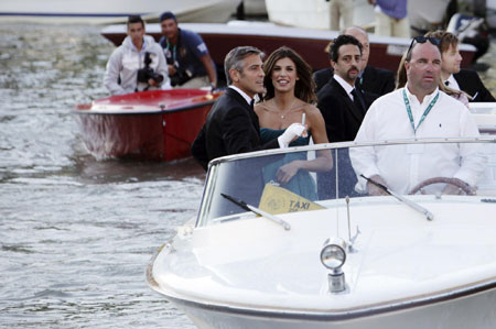 U.S. actor George Clooney arrives in Venice