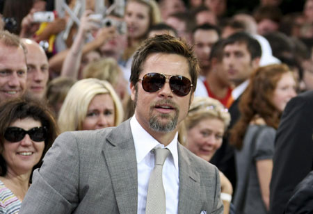 Cast member Brad Pitt arrives at premier of film 