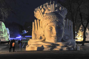 Art made of building bricks on display in S China