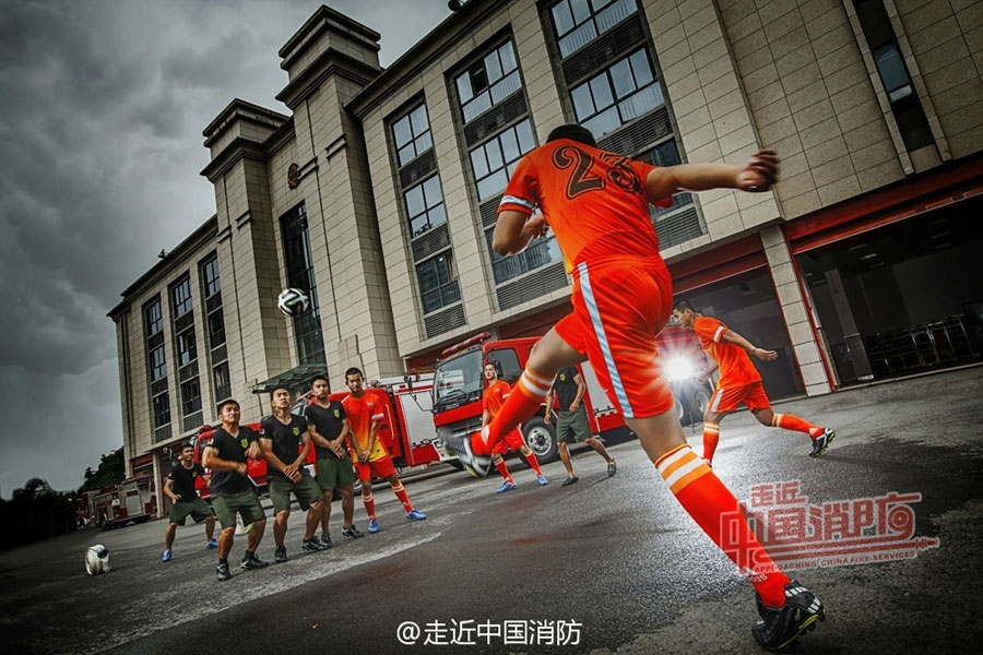 World Cup heats up for Chongqing fire fighters