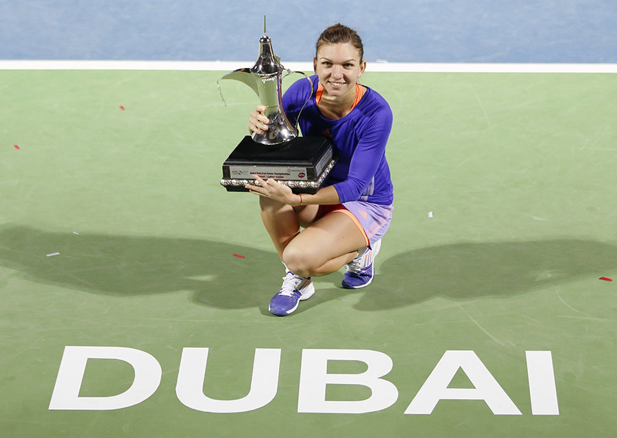 Halep beats Pliskova in Dubai final