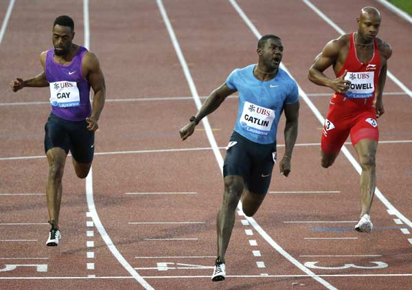 Powell, Gay fail to beat Gatlin in Lausanne