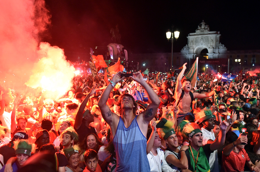 Portugal's fans celebrate victory of Euro 2016 in Lisbon