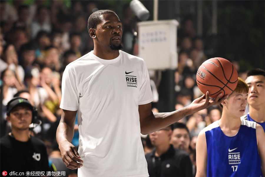 Durant on commercial tour in China after transfer to Warriors