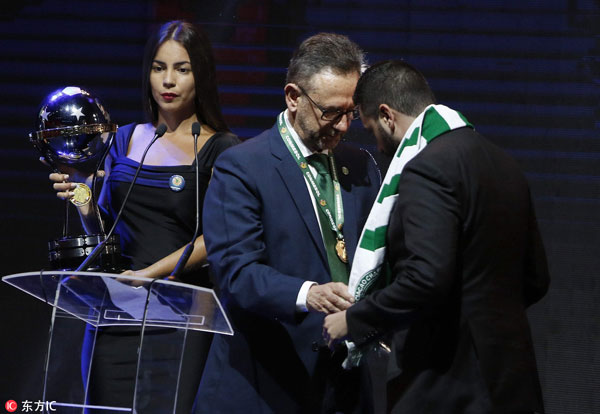 Chapecoense handed Copa Sudamericana trophy