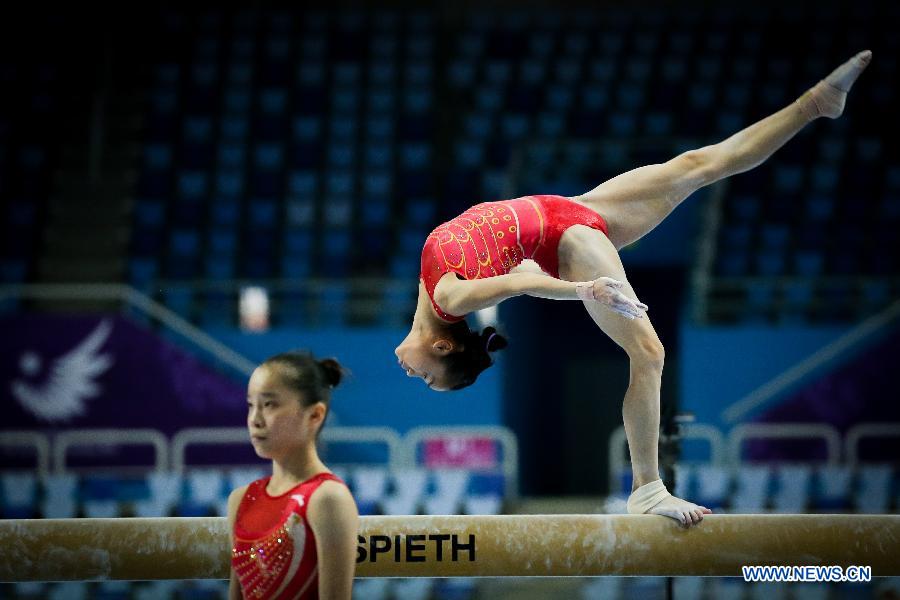 Chinese gymnastics team trains in Incheon