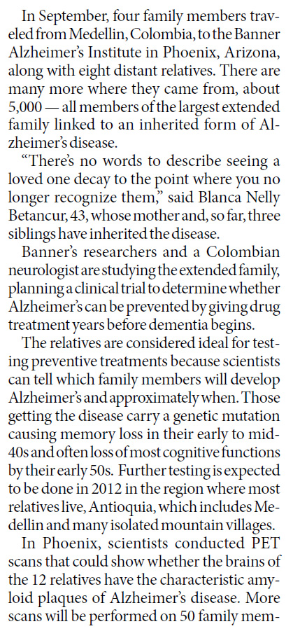 One family may find clues to Alzheimer's