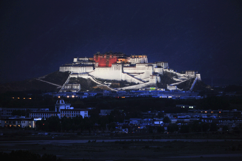 Music fountain and night scenes at the Potala Palace