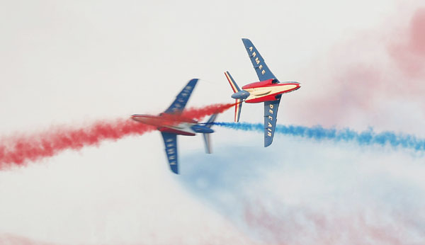 Patrouille de France performs in Dubai