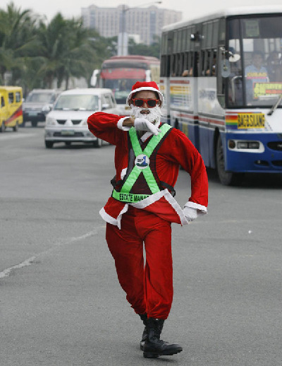 Santa the traffic controller