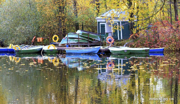 View of Pavlovsk park outside St. Petersburg, Russia