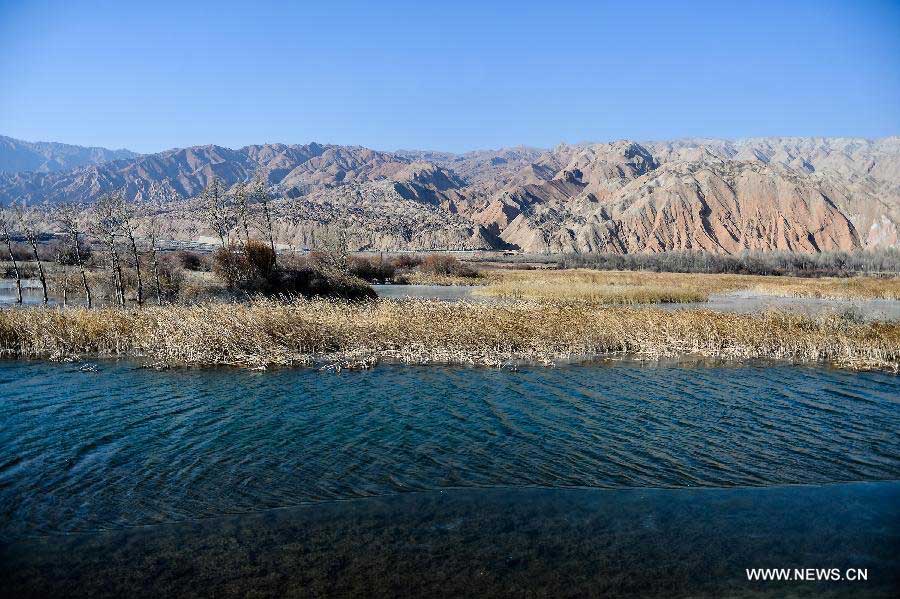 Beautiful winter scenery of Yellow River in NW China