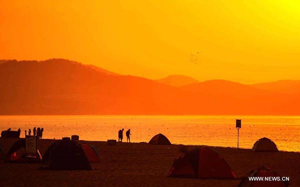 Sunrise scenery in Qingdao