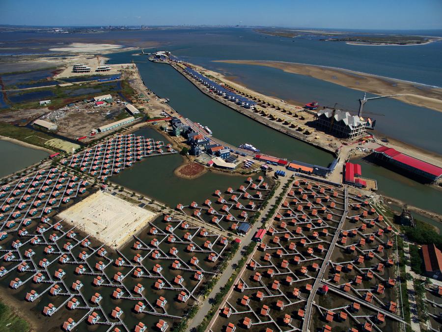 A panoramic view of Tangshan Bay International Tourism Islands