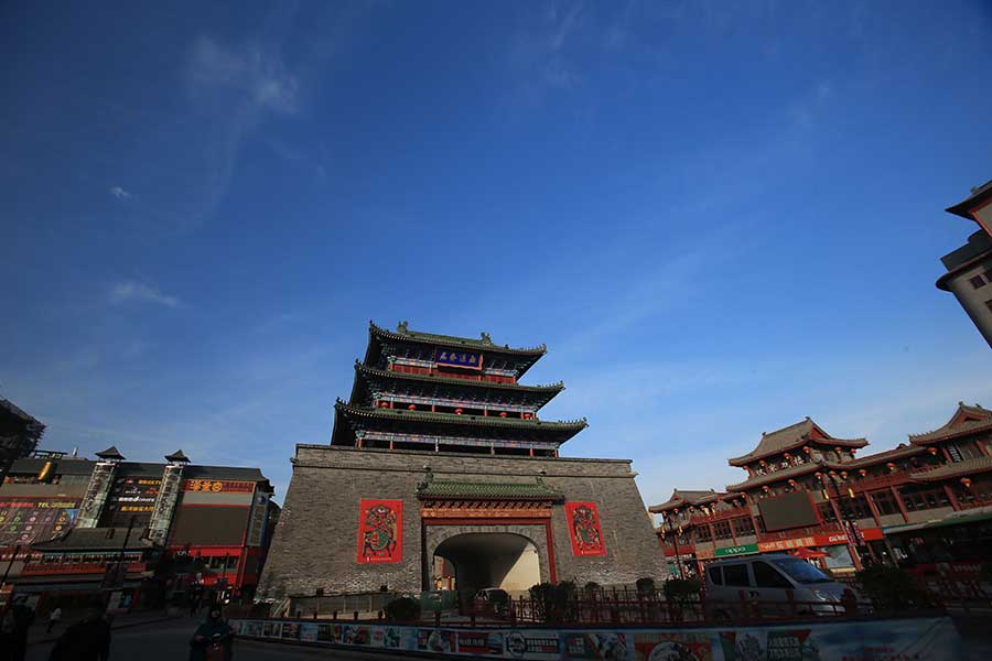 Unique city landscape of Kaifeng, Henan province