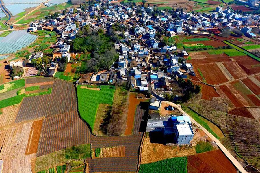 Aerial photos of rural scenery in SW China's Yunnan