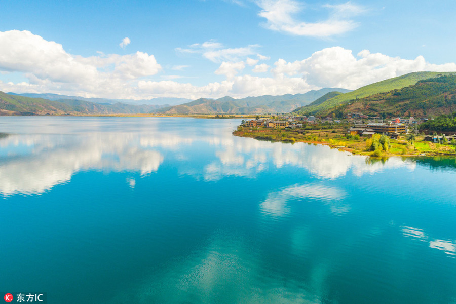 Beautiful natural scenery of Lugu Lake