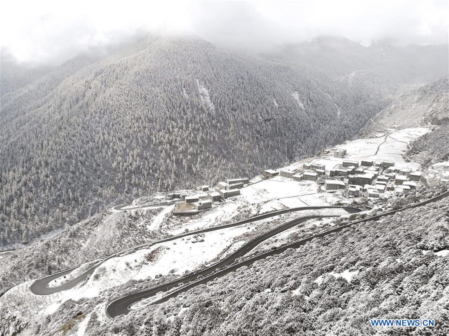 Scenery of snow-covered Yading Nature Reserve in SW China