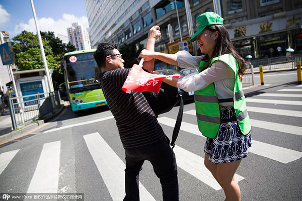 Green hats as punishment for traffic violations