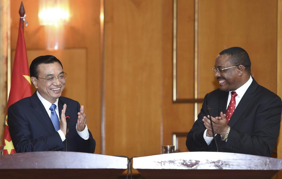 Chinese premier, Ethiopian PM meet press