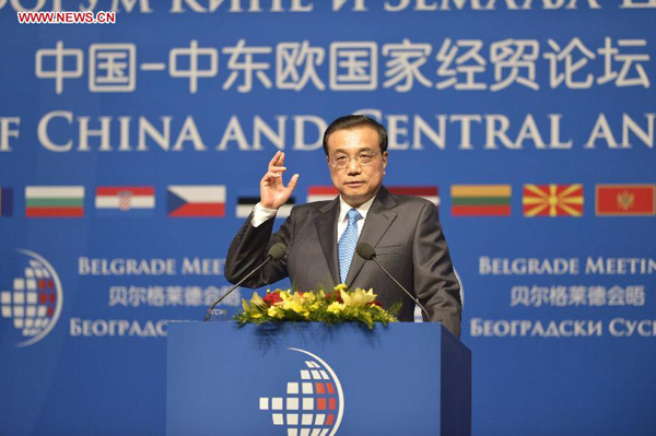 Li addresses opening ceremony of Economic and Trade Forum of China-CEE Countries