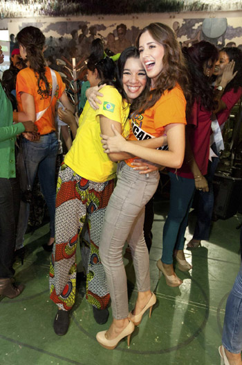 Miss Universe contestants in Sao Paulo