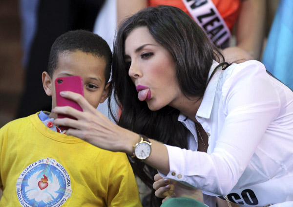 Miss Universe contestants in Sao Paulo