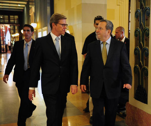 Israeli DM Barak meets German FM in Jerusalem