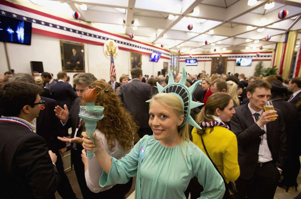 Election party at US Embassy in London