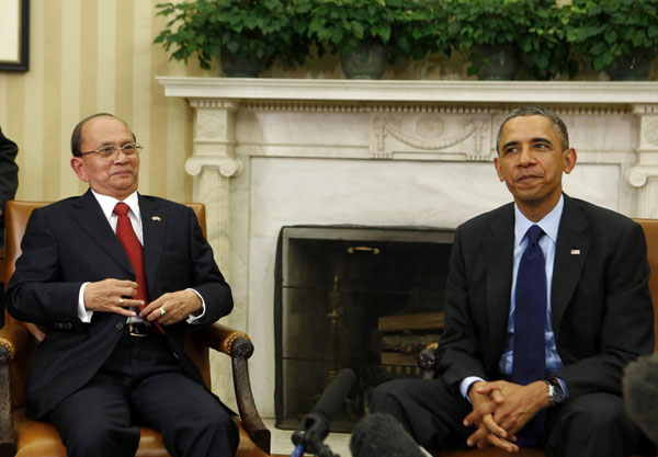 Obama meets visiting Myanmar president