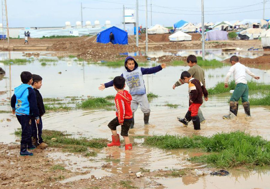 Days of children's lives in refugee camp