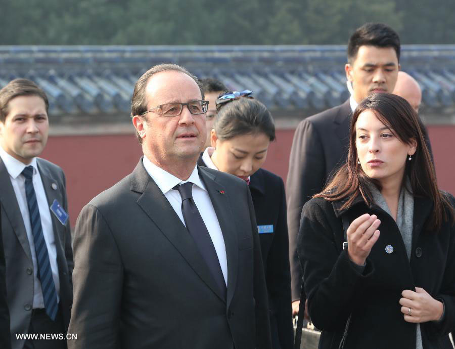 French President Francois Hollande visits Temple of Heaven