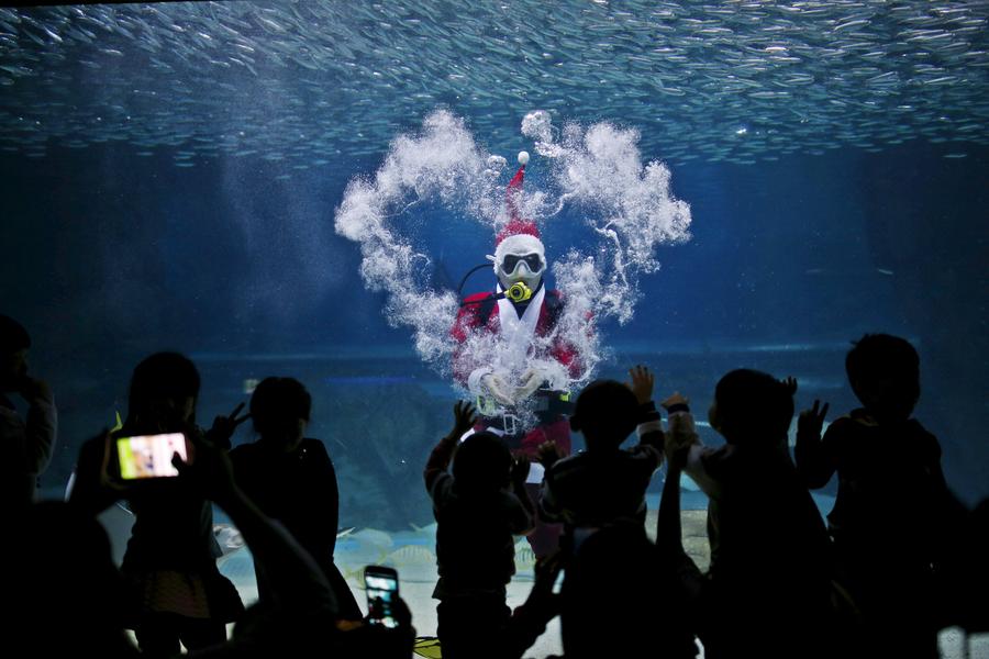 Santa Claus goes diving