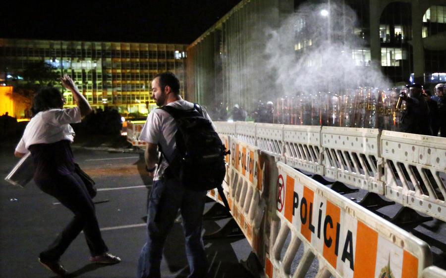 Supporters of Brazil's Rousseff clash with police as her removal looms