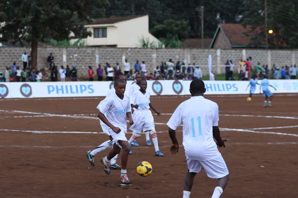 Solar power lights Nairobi soccer match