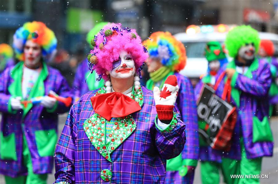 Annual Toronto Santa Claus parade held in Canada