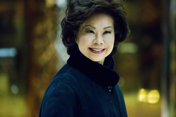 Media Reports: Trump to name Elaine Chao Transportation secretary