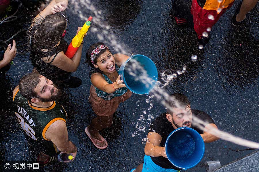 Annual water fight held in Spain's Madrid