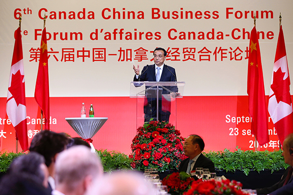 Premier Li addresses China-Canada business forum